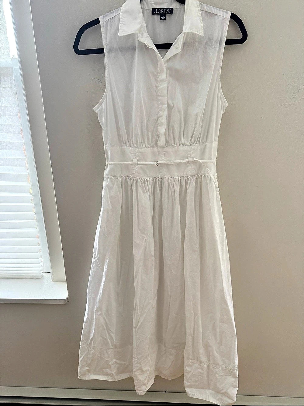J.Crew Fitted-Waist Shirt-Dress in Cotton Poplin - Picture 2 of 5